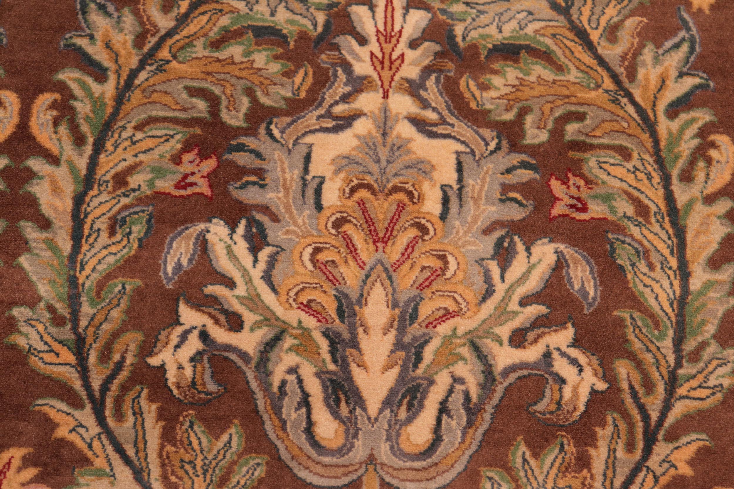 handmade Transitional Imran Brown Gold Hand Knotted RECTANGLE 100% WOOL area rug 8x11