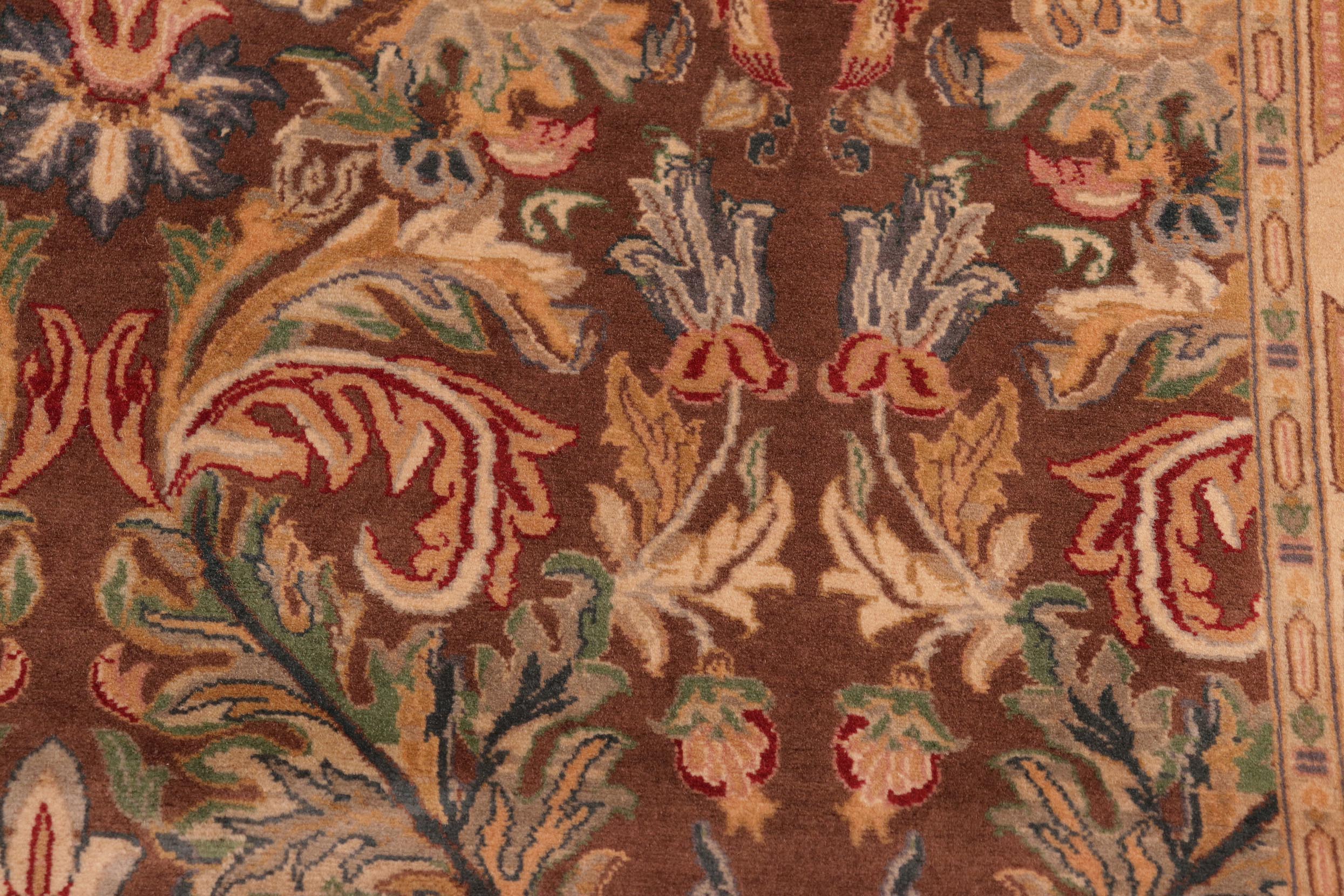 handmade Transitional Imran Brown Gold Hand Knotted RECTANGLE 100% WOOL area rug 8x11