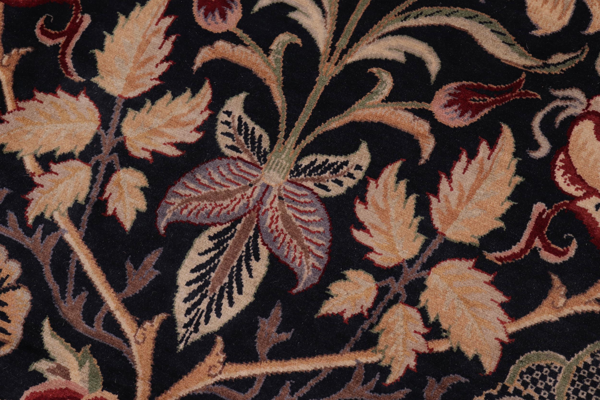 handmade Transitional Lily Black Green Hand Knotted RECTANGLE 100% WOOL area rug 8x10