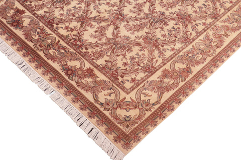 handmade Transitional Basan Beige Brown Hand Knotted RECTANGLE 100% WOOL area rug 8x10