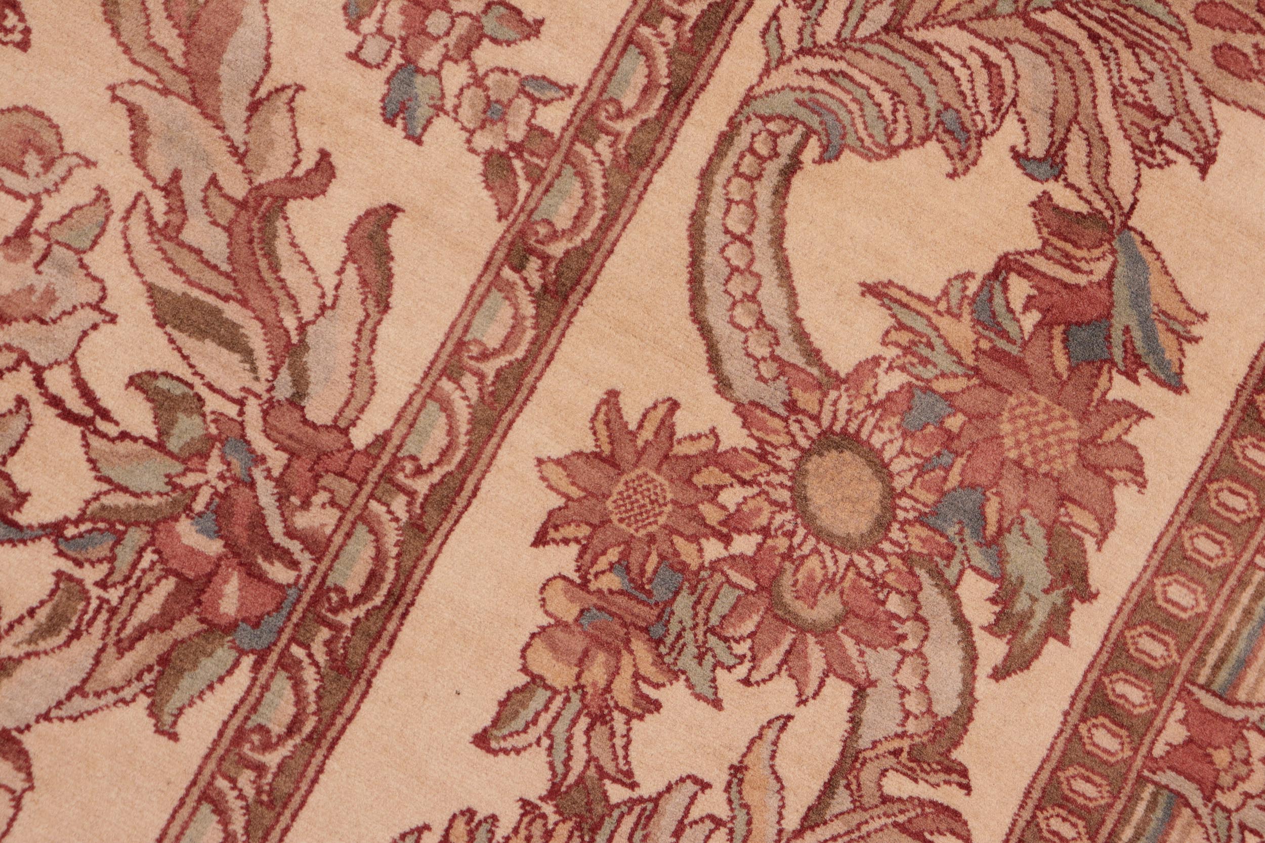 handmade Transitional Basan Beige Brown Hand Knotted RECTANGLE 100% WOOL area rug 8x10