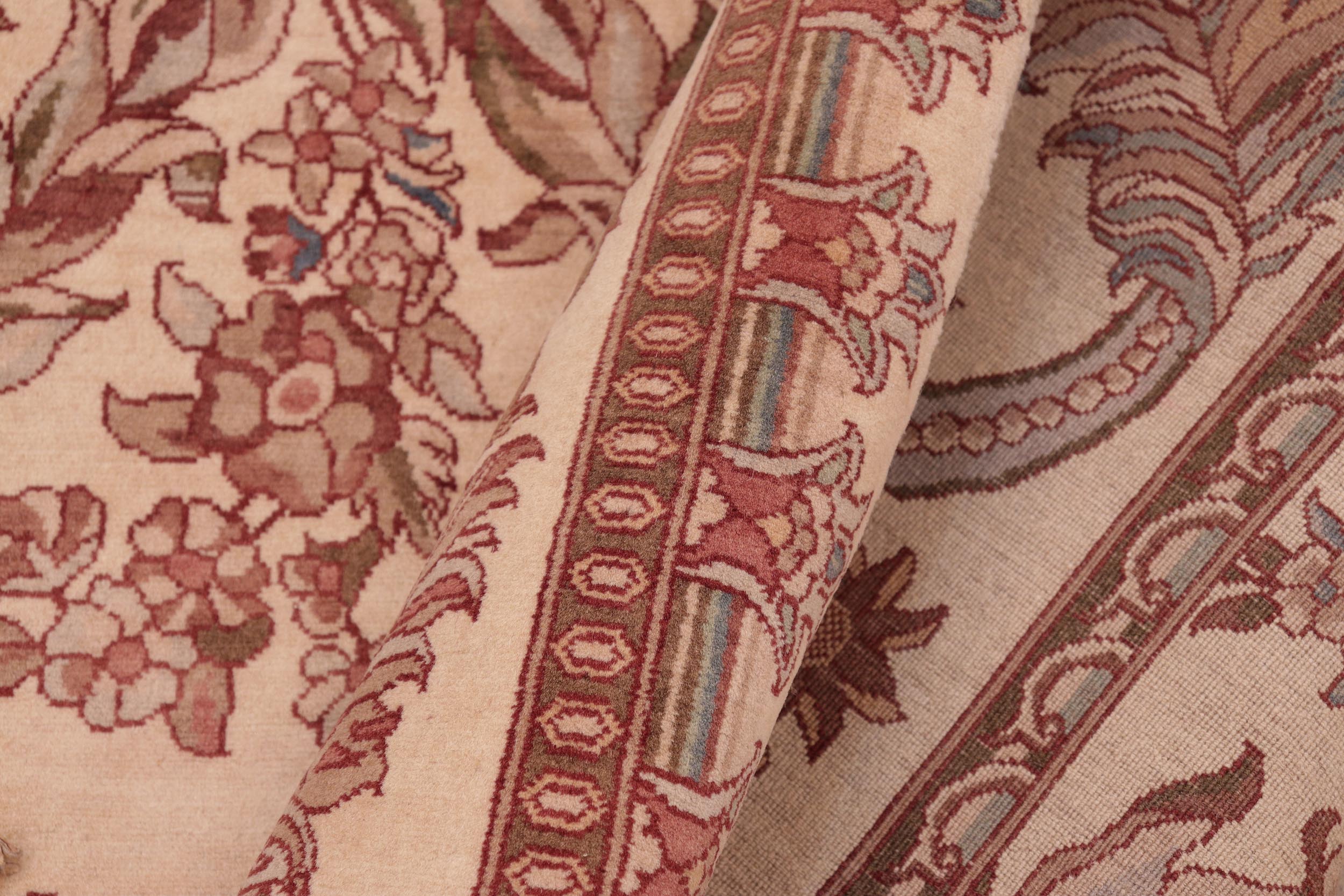 handmade Transitional Basan Beige Brown Hand Knotted RECTANGLE 100% WOOL area rug 8x10