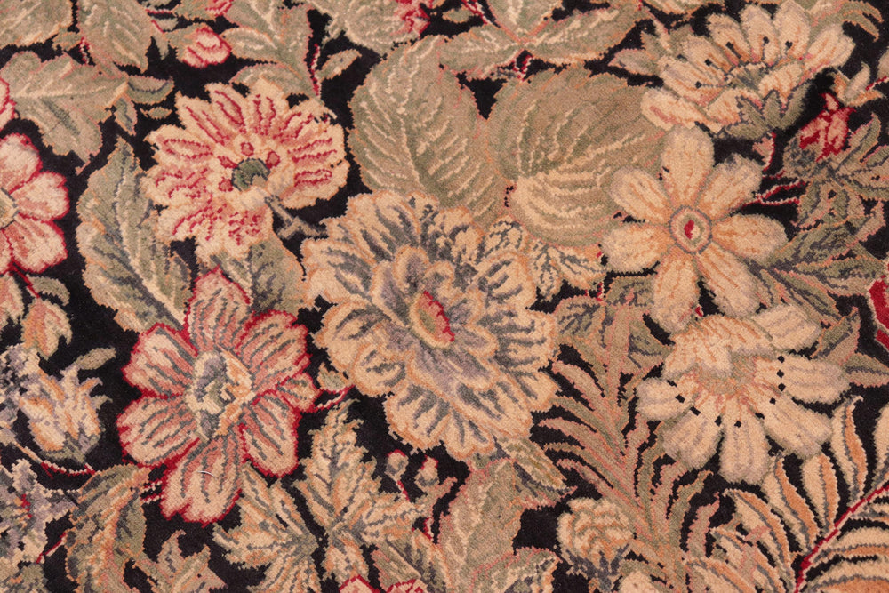 handmade Transitional Abusson Black Gray Hand Knotted RECTANGLE 100% WOOL area rug 8x11