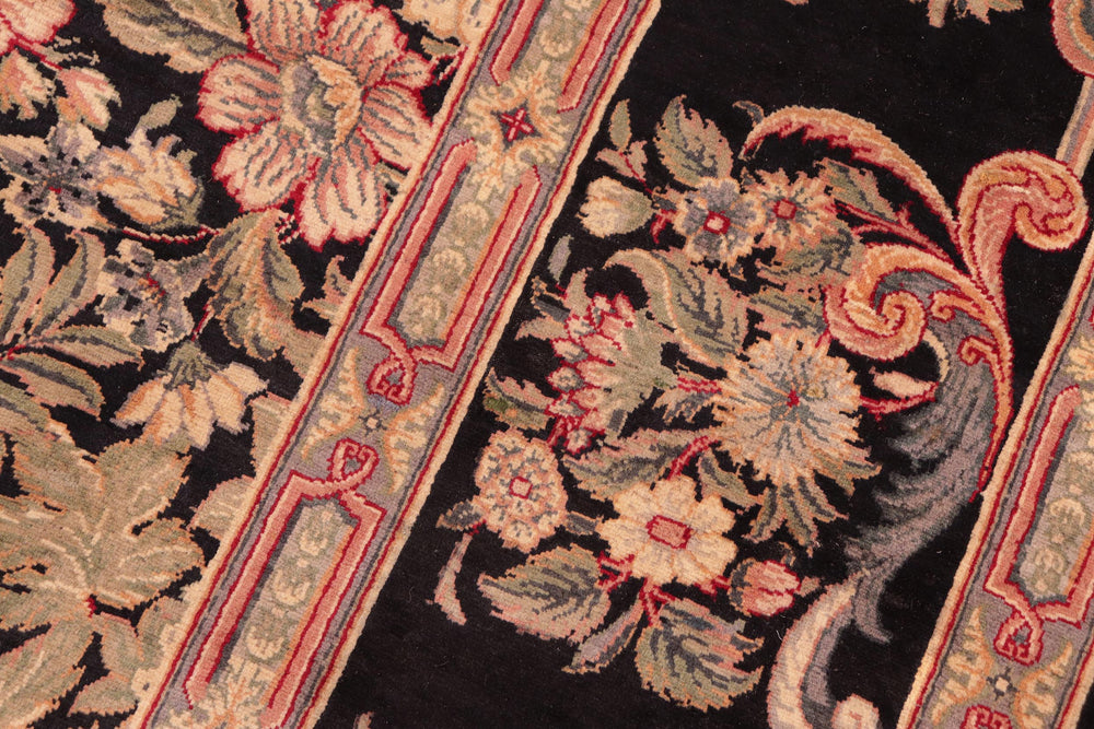 handmade Transitional Abusson Black Gray Hand Knotted RECTANGLE 100% WOOL area rug 8x11