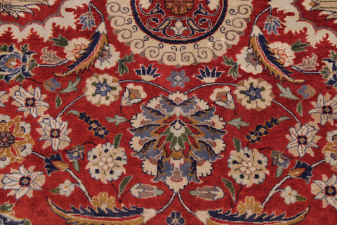 handmade Transitional Agra Tabriz Rust  Hand Knotted RECTANGLE 100% WOOL area rug 9x12