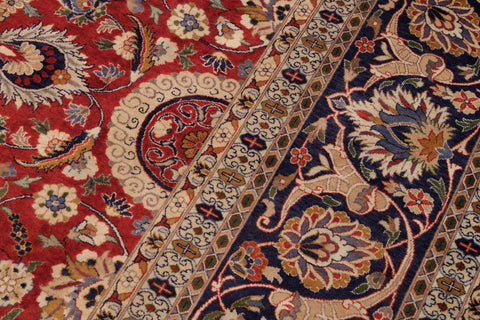 handmade Transitional Agra Tabriz Rust  Hand Knotted RECTANGLE 100% WOOL area rug 9x12