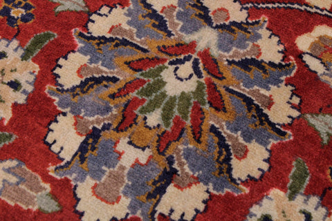 handmade Transitional Agra Tabriz Rust  Hand Knotted RECTANGLE 100% WOOL area rug 9x12