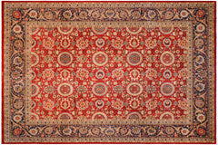 Antique Agra Tabriz Dannie Rust/ Wool Rug - 9'3'' x 12'4''