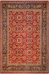 Traditional Agra Tabriz Dannie Rust  Hand Knotted Area rugs 9 x 12