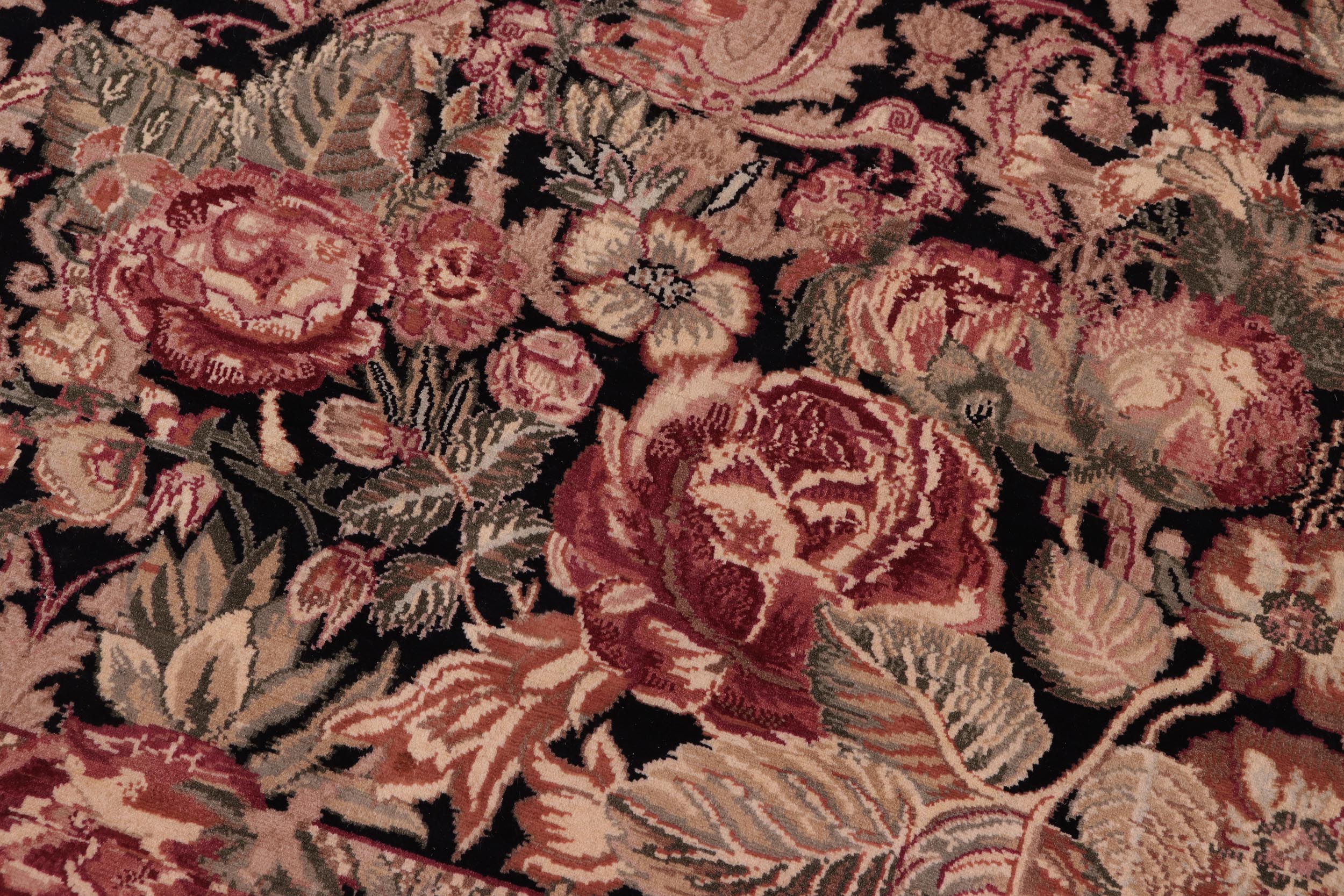 handmade Traditional Rasmi Romal Black Brown Hand Knotted RECTANGLE 100% WOOL area rug 8x11