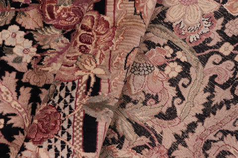 handmade Traditional Rasmi Romal Black Brown Hand Knotted RECTANGLE 100% WOOL area rug 8x11