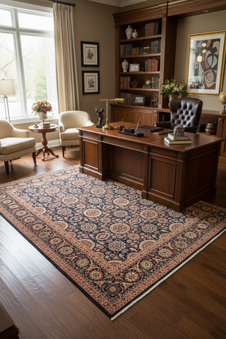 handmade Transitional Tabriz Blue Aubergine Hand Knotted RECTANGLE 100% WOOL area rug 9x12