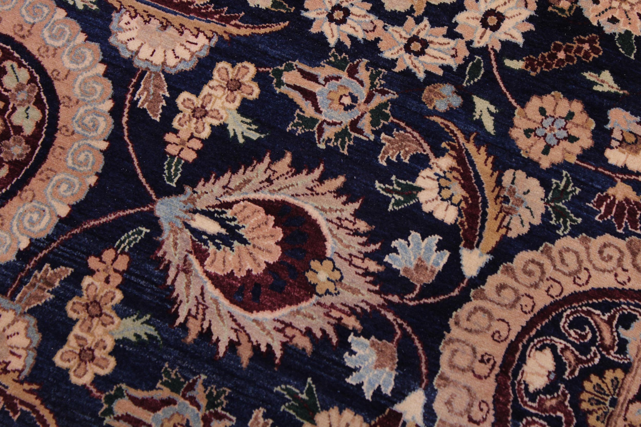 handmade Transitional Tabriz Blue Aubergine Hand Knotted RECTANGLE 100% WOOL area rug 9 x 12