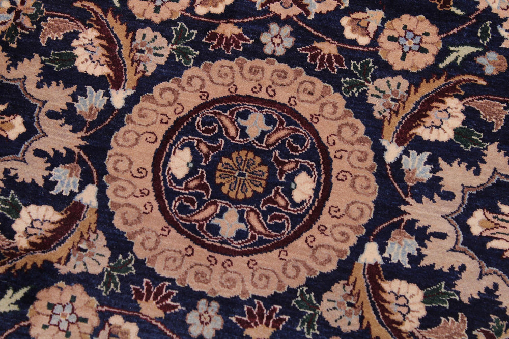 handmade Transitional Tabriz Blue Aubergine Hand Knotted RECTANGLE 100% WOOL area rug 9x12