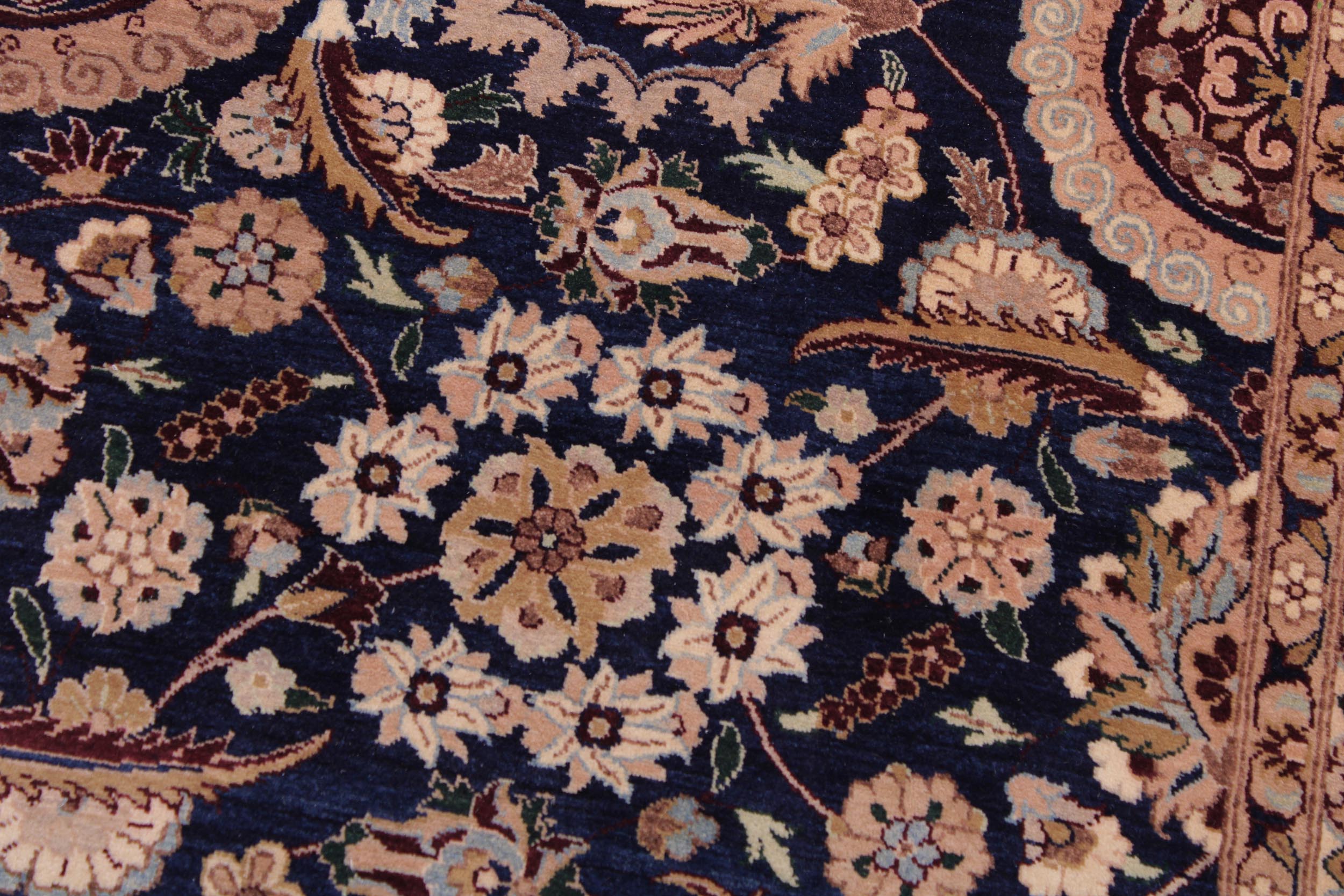 handmade Transitional Tabriz Blue Aubergine Hand Knotted RECTANGLE 100% WOOL area rug 9 x 12