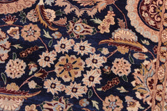 Semi-Antique Tabriz Cherilyn Blue/Aubergine Wool Rug - 9'0'' x 11'11''