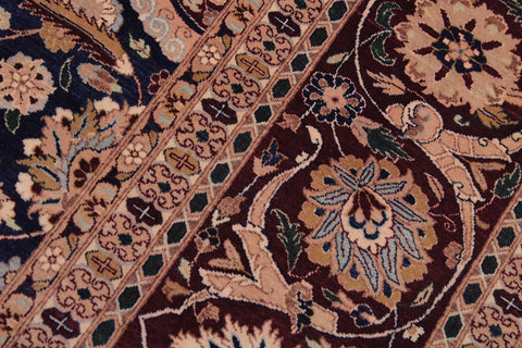 handmade Transitional Tabriz Blue Aubergine Hand Knotted RECTANGLE 100% WOOL area rug 9 x 12