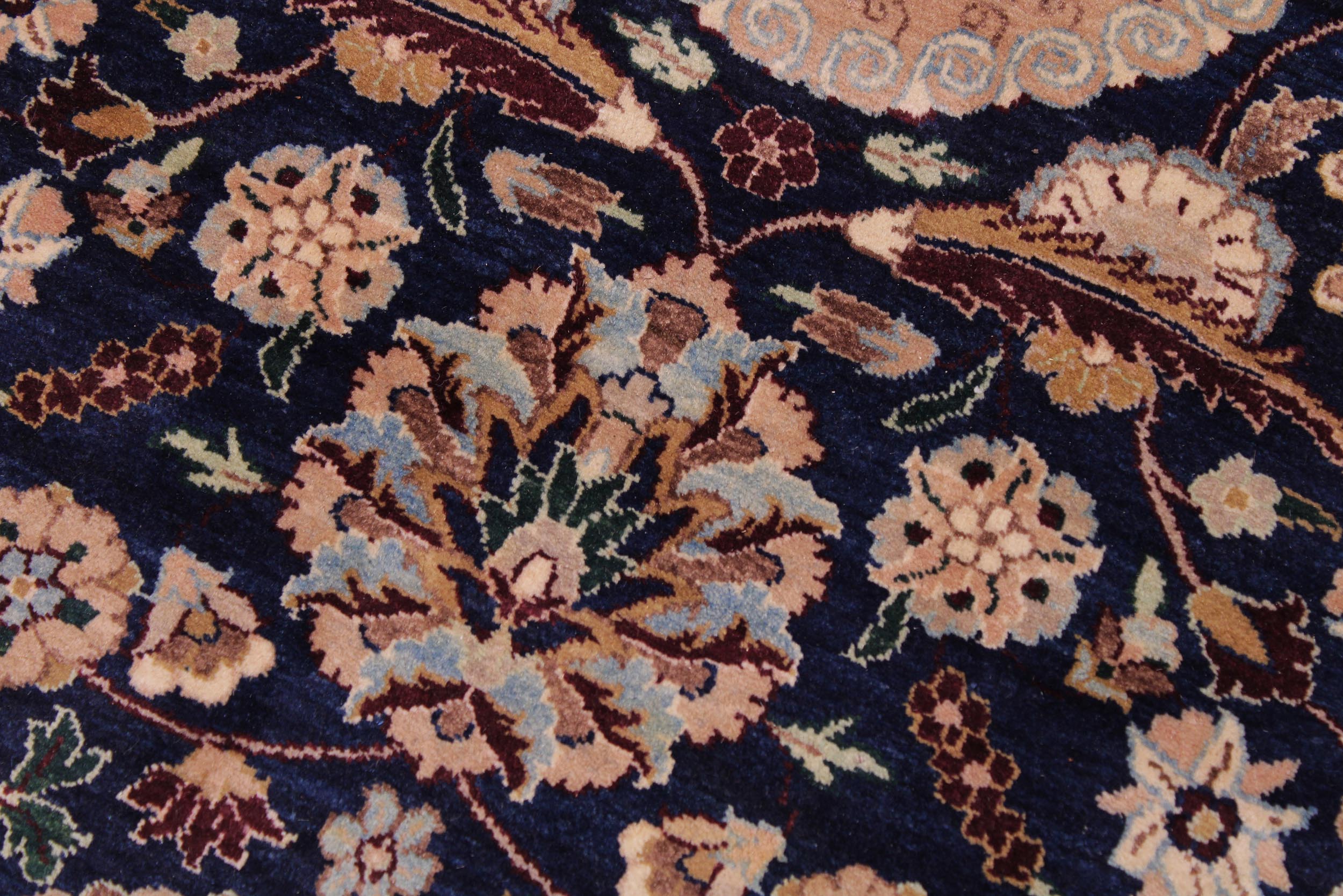 handmade Transitional Tabriz Blue Aubergine Hand Knotted RECTANGLE 100% WOOL area rug 9 x 12