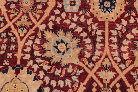handmade Transitional Tabriz Drk. Red Drk. Red Hand Knotted RECTANGLE 100% WOOL area rug 9 x 13