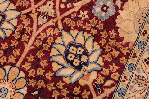 handmade Transitional Tabriz Drk. Red Drk. Red Hand Knotted RECTANGLE 100% WOOL area rug 9 x 13