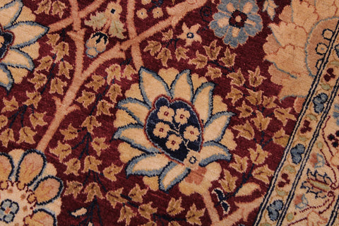 handmade Transitional Tabriz Drk. Red Drk. Red Hand Knotted RECTANGLE 100% WOOL area rug 9x13