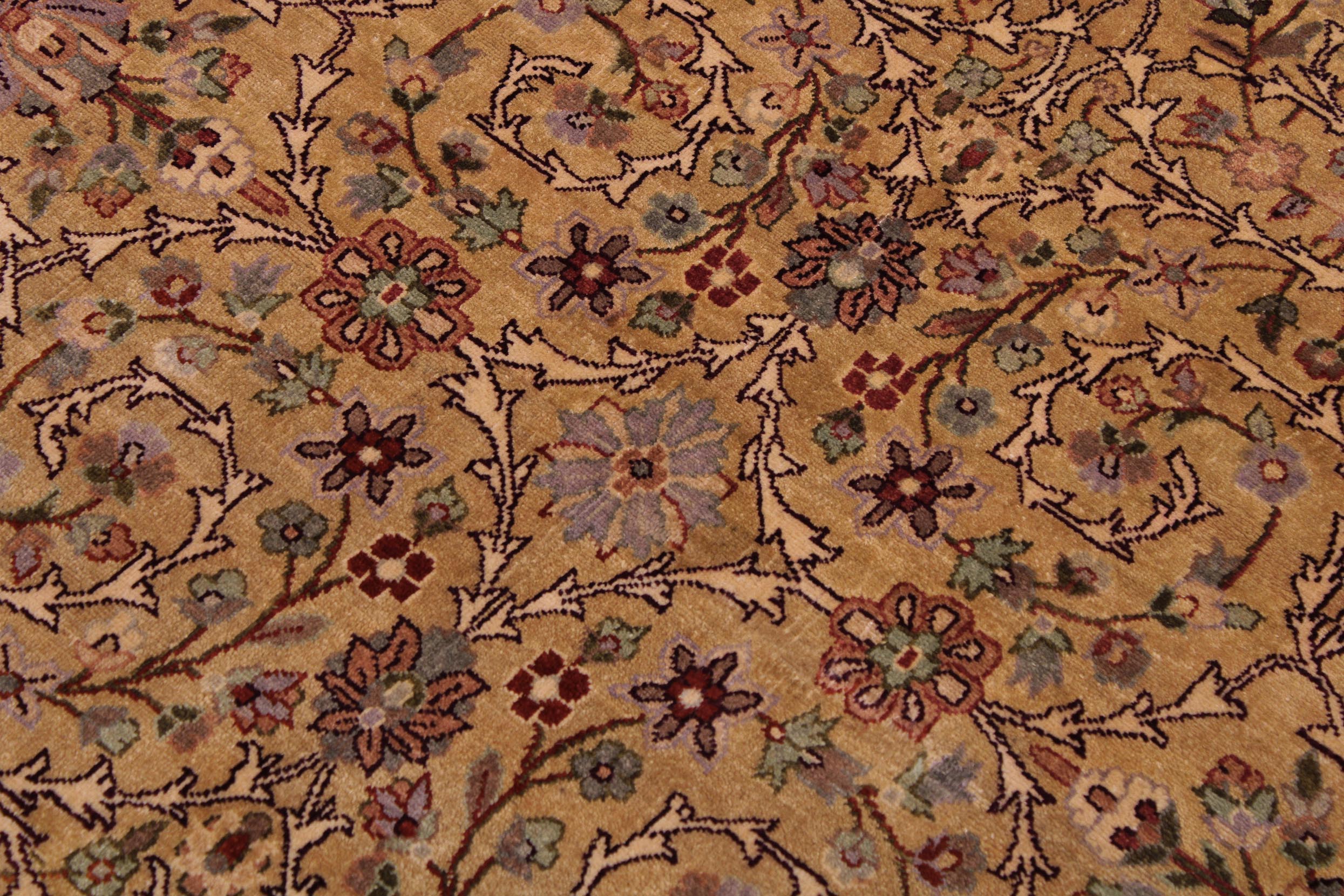 handmade Traditional Lahore Gold Drk. Red Hand Knotted RECTANGLE 100% WOOL area rug 9x12