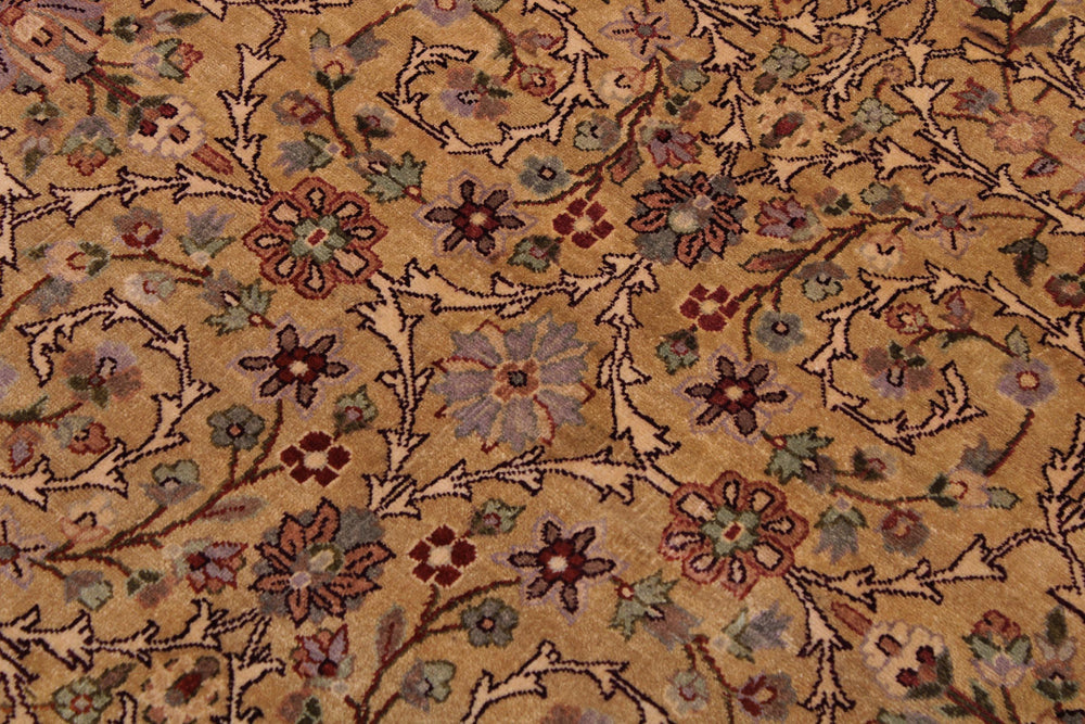 handmade Traditional Lahore Gold Drk. Red Hand Knotted RECTANGLE 100% WOOL area rug 9x12
