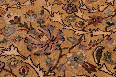 handmade Traditional Lahore Gold Drk. Red Hand Knotted RECTANGLE 100% WOOL area rug 9x12