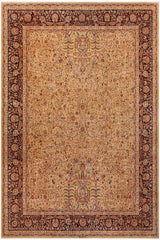 Traditional Lahore Armandin Gold Drk. Red Hand Knotted Area rugs 9 x 12