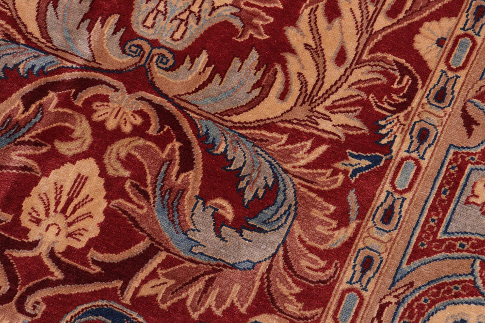 handmade Transitional Lahore Rust Rust Hand Knotted RECTANGLE 100% WOOL area rug 10' x 14'
