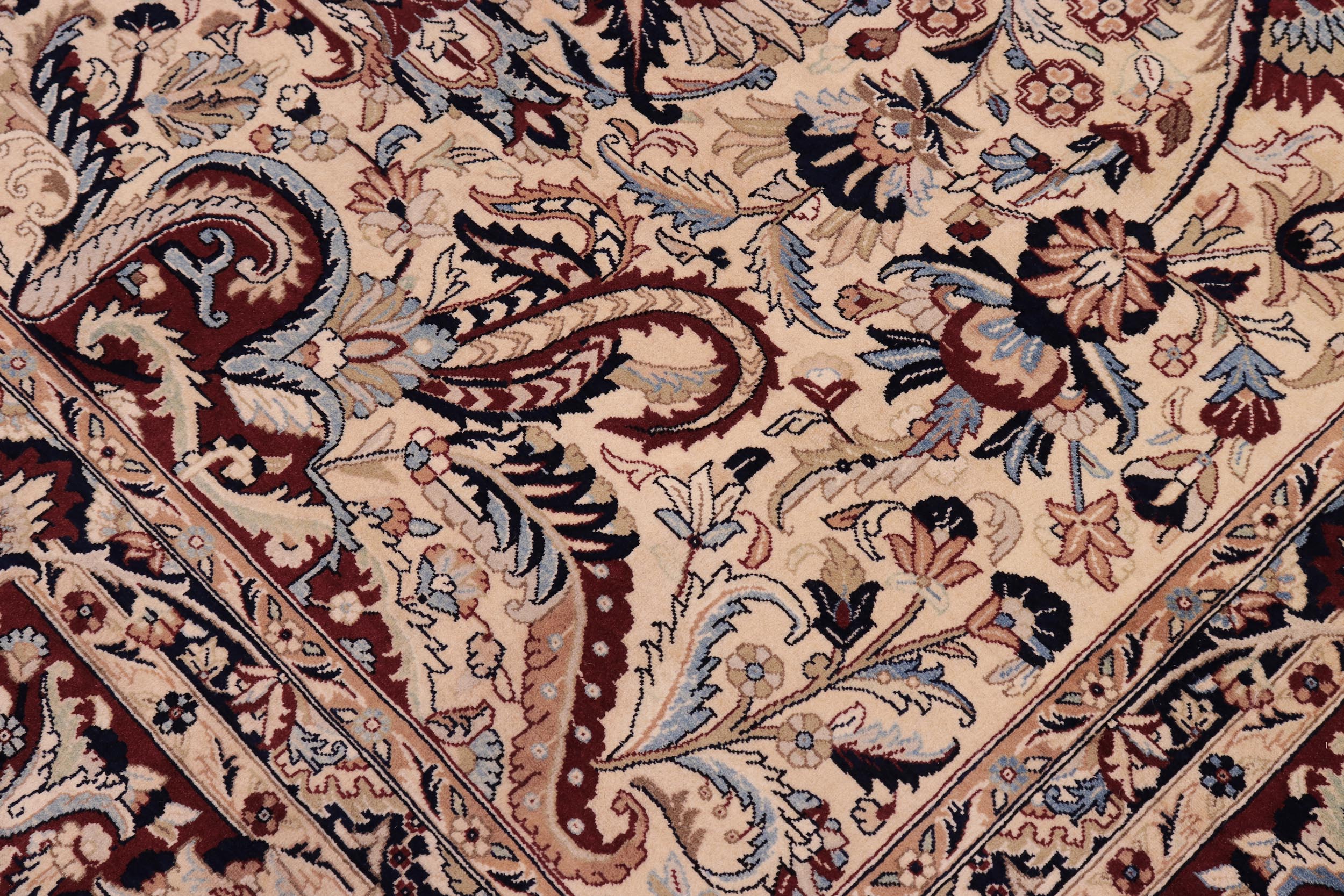 handmade Traditional  Ivory Red Hand Knotted RECTANGLE 100% WOOL area rug 10x14