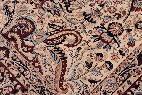 handmade Traditional  Ivory Red Hand Knotted RECTANGLE 100% WOOL area rug 10x14