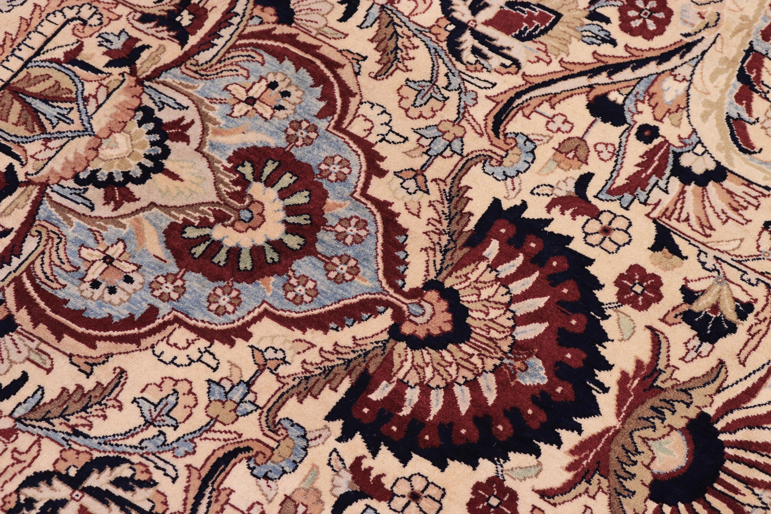 handmade Traditional  Ivory Red Hand Knotted RECTANGLE 100% WOOL area rug 10x14