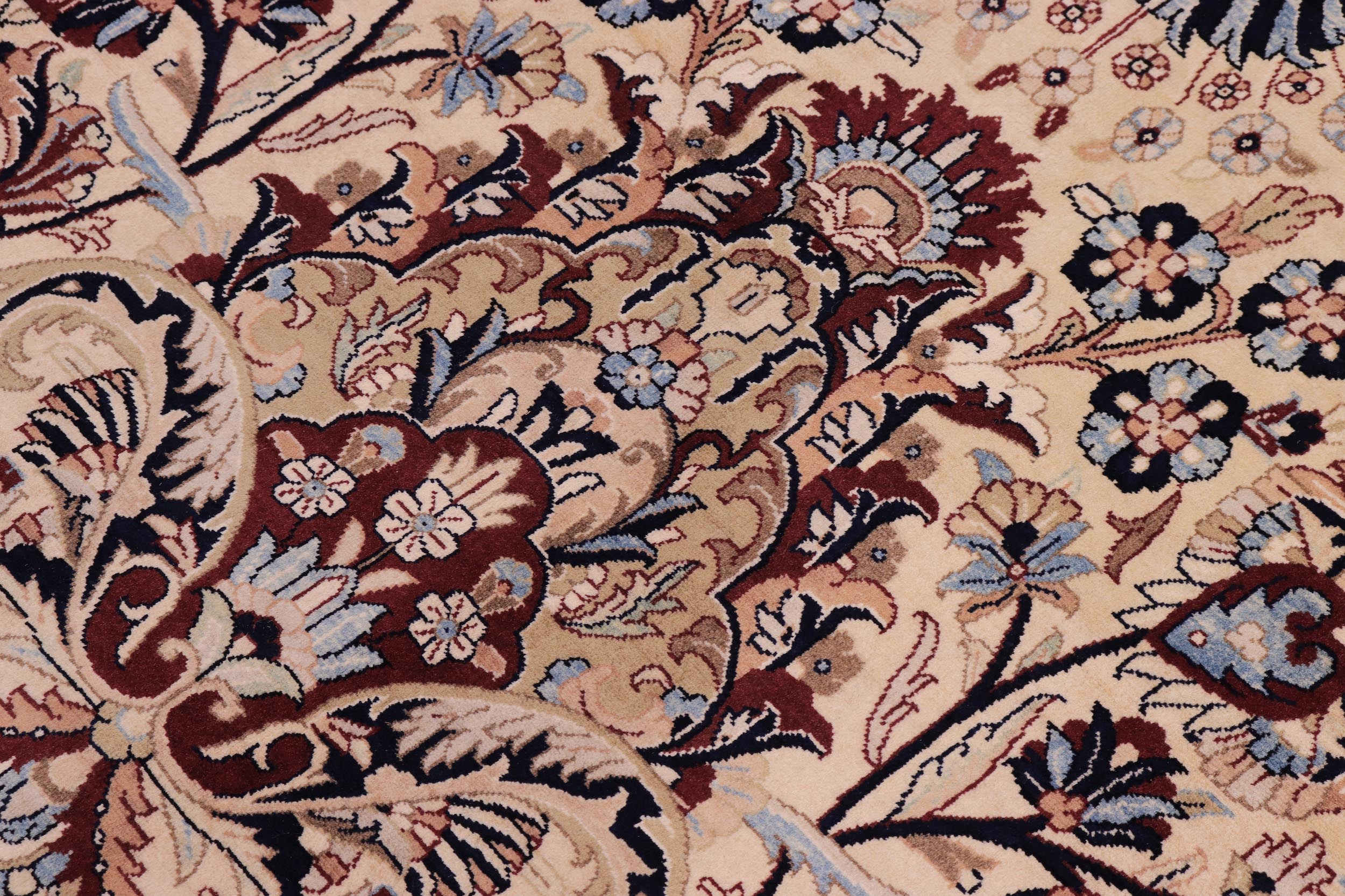 handmade Traditional  Ivory Red Hand Knotted RECTANGLE 100% WOOL area rug 10x14