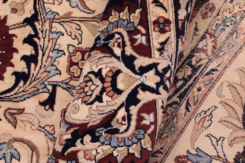 handmade Traditional  Ivory Red Hand Knotted RECTANGLE 100% WOOL area rug 10x14