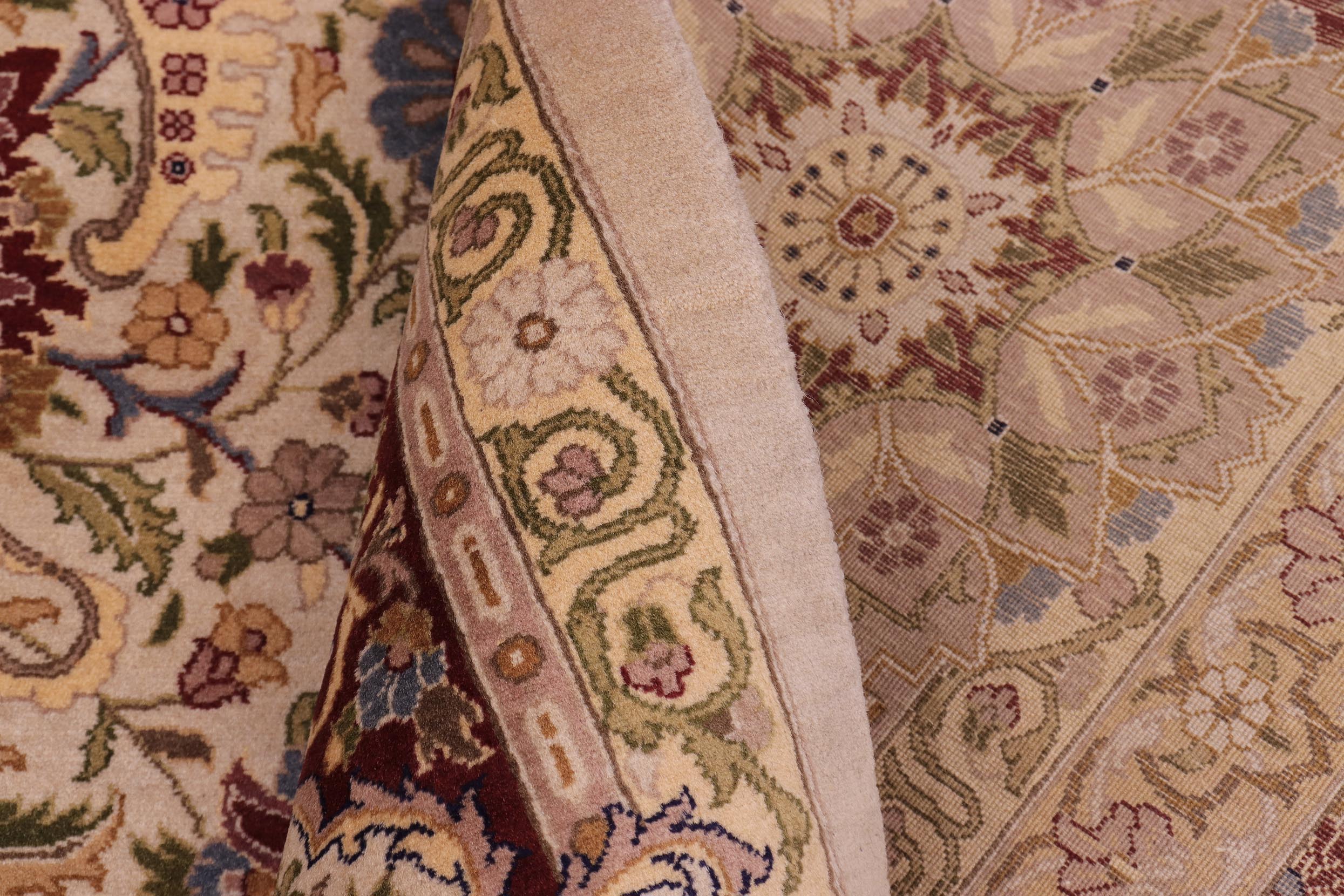 handmade Transitional Darwaish Tan Drk. Red Hand Knotted RECTANGLE 100% WOOL area rug 10x14