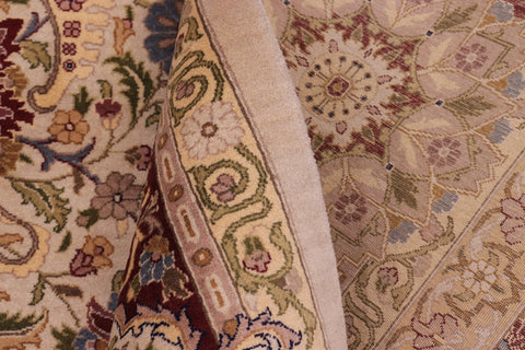 handmade Transitional Darwaish Tan Drk. Red Hand Knotted RECTANGLE 100% WOOL area rug 10x14
