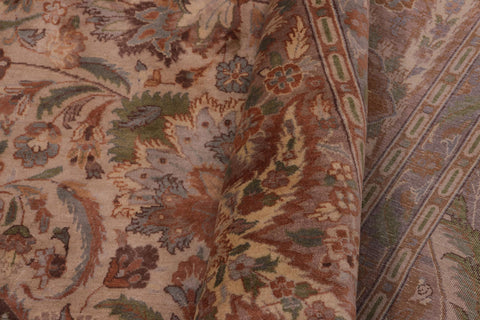 handmade Traditional  Tan Gold Hand Knotted RECTANGLE 100% WOOL area rug 10x15