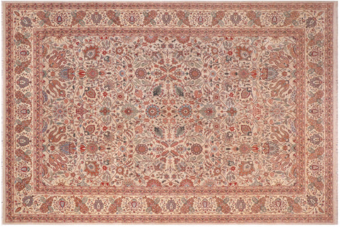 handmade Traditional  Lt. Gray Gold Hand Knotted RECTANGLE 100% WOOL area rug 10' x 14'