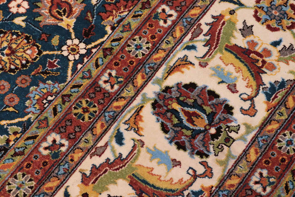 handmade Transitional Design Lt. Blue Ivory Hand Knotted RECTANGLE 100% WOOL area rug 10' x 14'