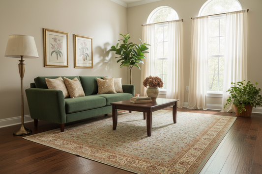 handmade Transitional  Lt. Blue Ivory Hand Knotted RECTANGLE 100% WOOL area rug 10' x 14'