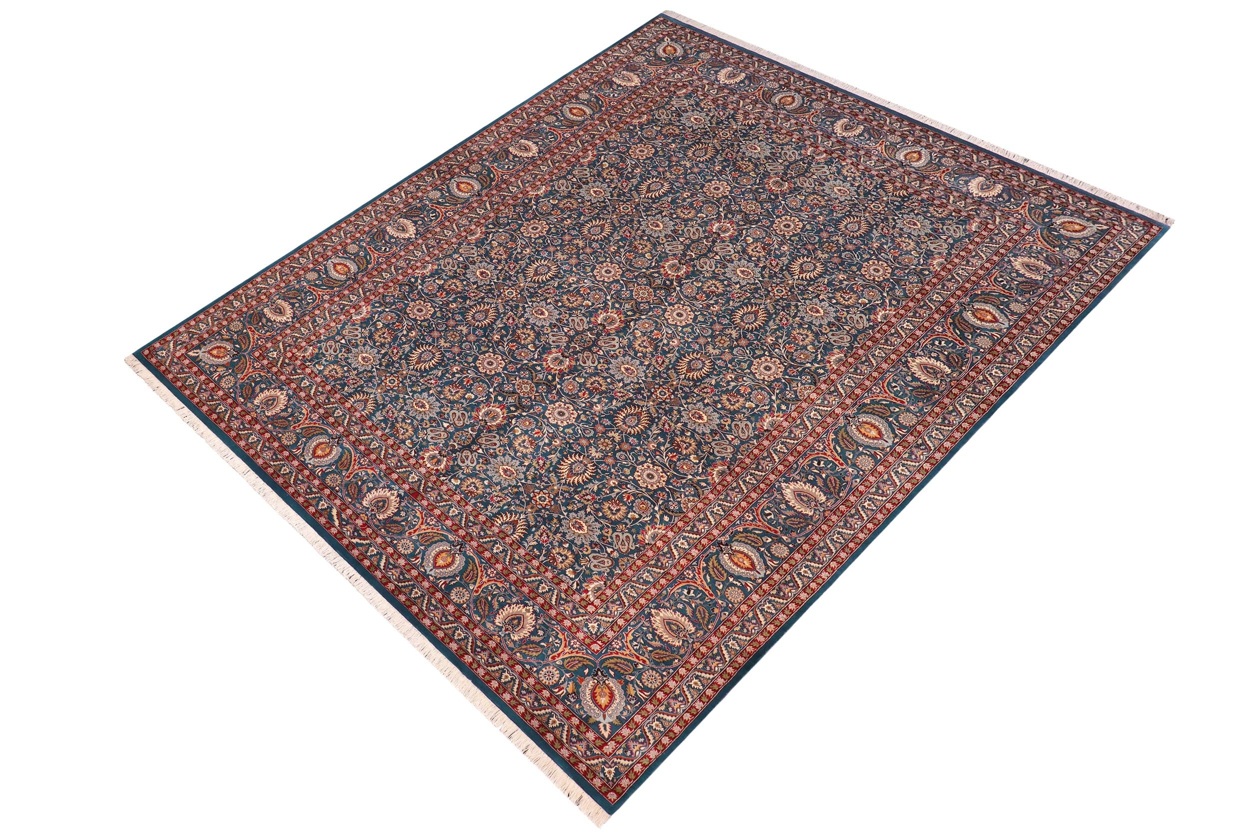 handmade Transitional New Asif Lt. Blue Lt. Blue Hand Knotted RECTANGLE 100% WOOL area rug 10x14
