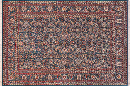 handmade Transitional New Asif Lt. Blue Lt. Blue Hand Knotted RECTANGLE 100% WOOL area rug 10x14