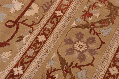 handmade Transitional  Tan Tan Hand Knotted RECTANGLE 100% WOOL area rug 10 x 13