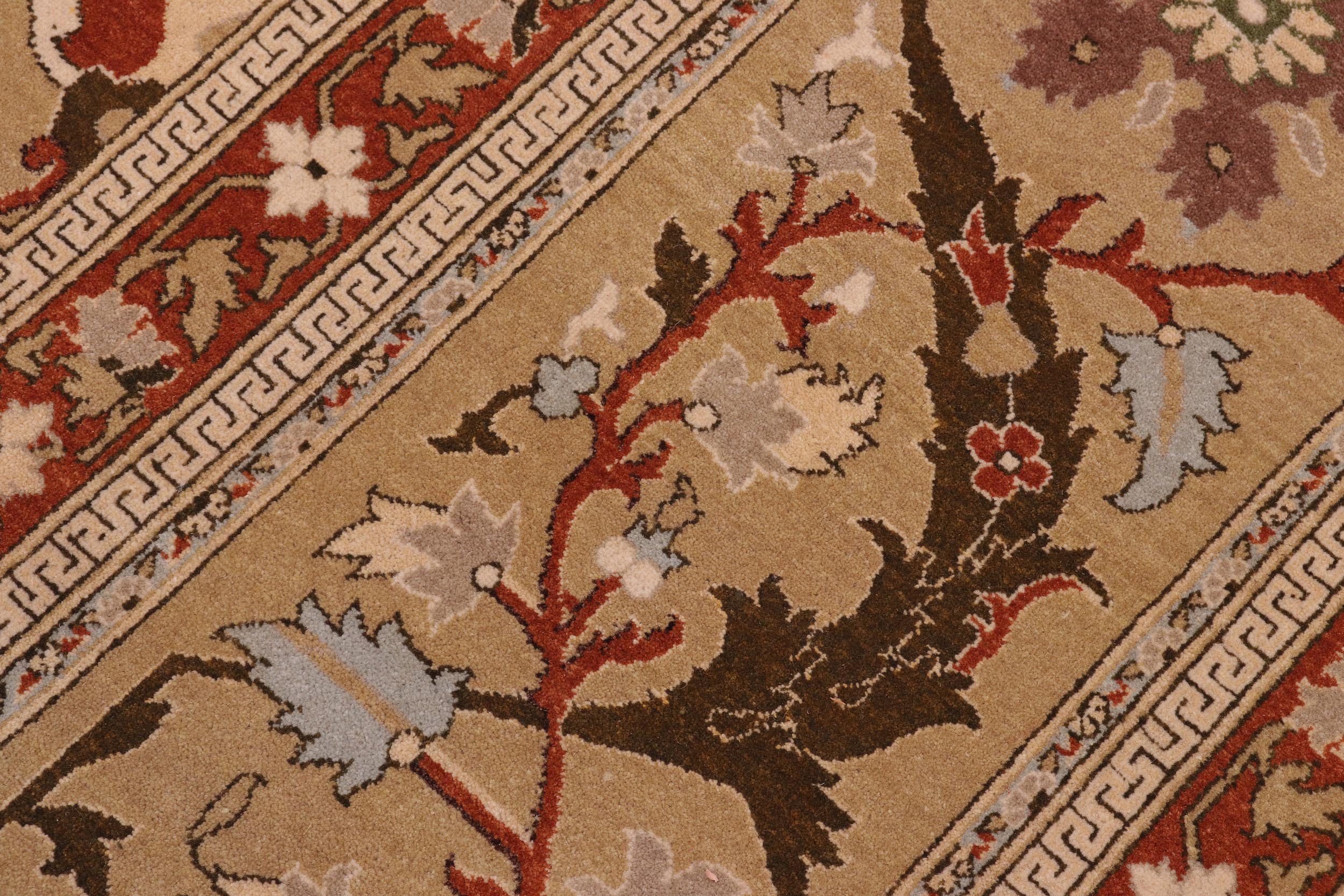 handmade Transitional  Tan Tan Hand Knotted RECTANGLE 100% WOOL area rug 10 x 13