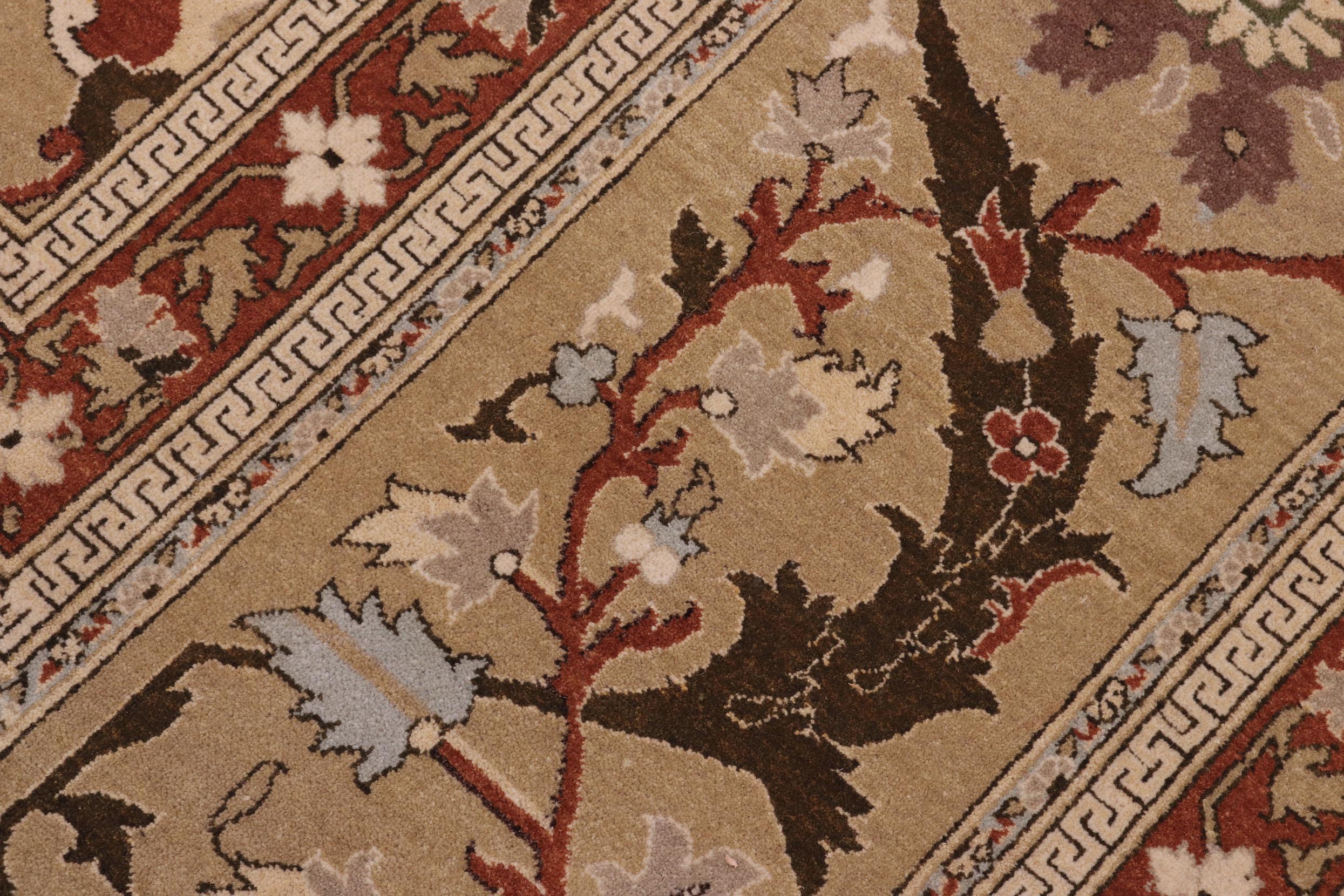 handmade Transitional  Tan Tan Hand Knotted RECTANGLE 100% WOOL area rug 10x13