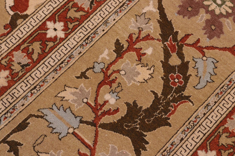 handmade Transitional  Tan Tan Hand Knotted RECTANGLE 100% WOOL area rug 10 x 13