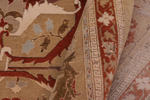 handmade Transitional  Tan Tan Hand Knotted RECTANGLE 100% WOOL area rug 10 x 13