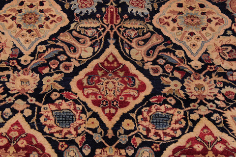 handmade Traditional Kirman Blue Red Hand Knotted RECTANGLE 100% WOOL area rug 9x12