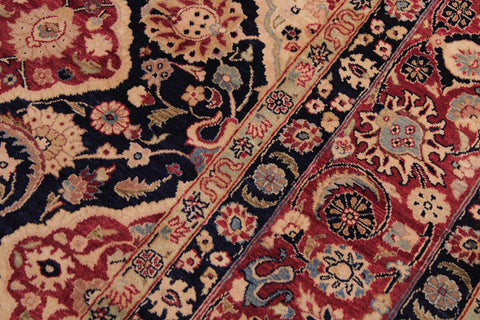 handmade Traditional Kirman Blue Red Hand Knotted RECTANGLE 100% WOOL area rug 9x12